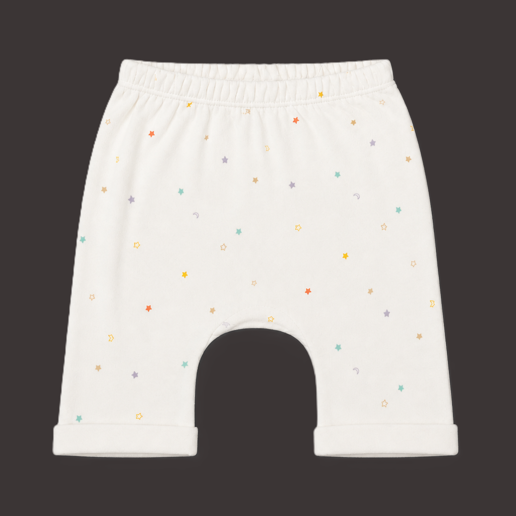 Fyst Unisex Baby Off-White Multi-Star Print T-Shirt and Diaper Pant Co-ord Set