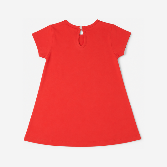 Fyst Girls Coral Orange "Little Magic" Bunny Graphic Longline Cotton T-Shirt