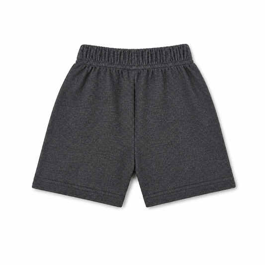 Fyst Boys Charcoal Grey Melange Skateboarding Dinosaur "Super Cool Dude" Cotton Shorts
