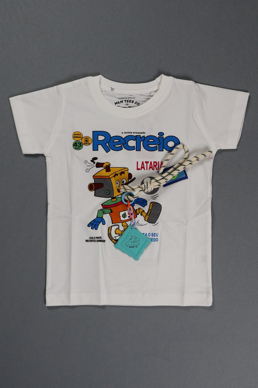 Fyst Cotton Knit Robot Graphic T-Shirt for Boys - White - Fyst Fashion