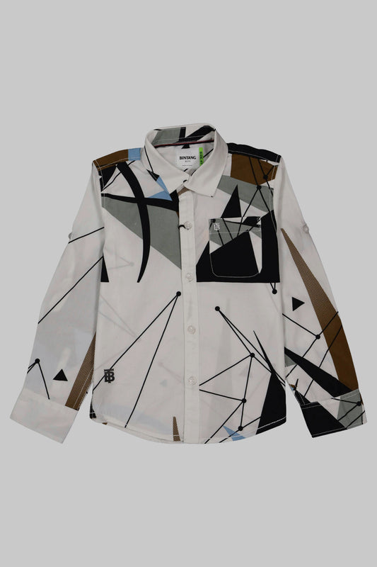 Abstract patterned shirt on a white background