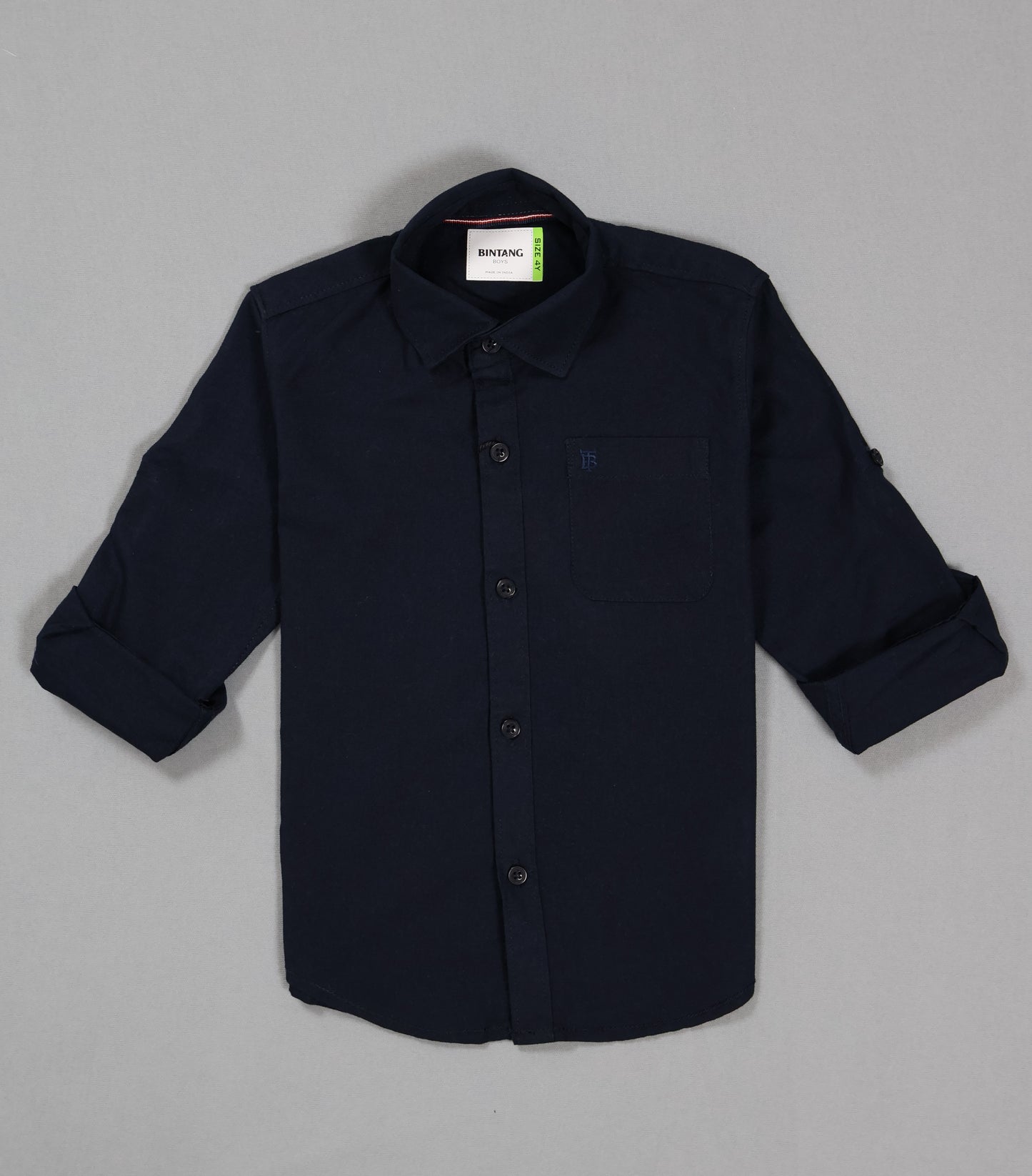 Black shirt on a gray background