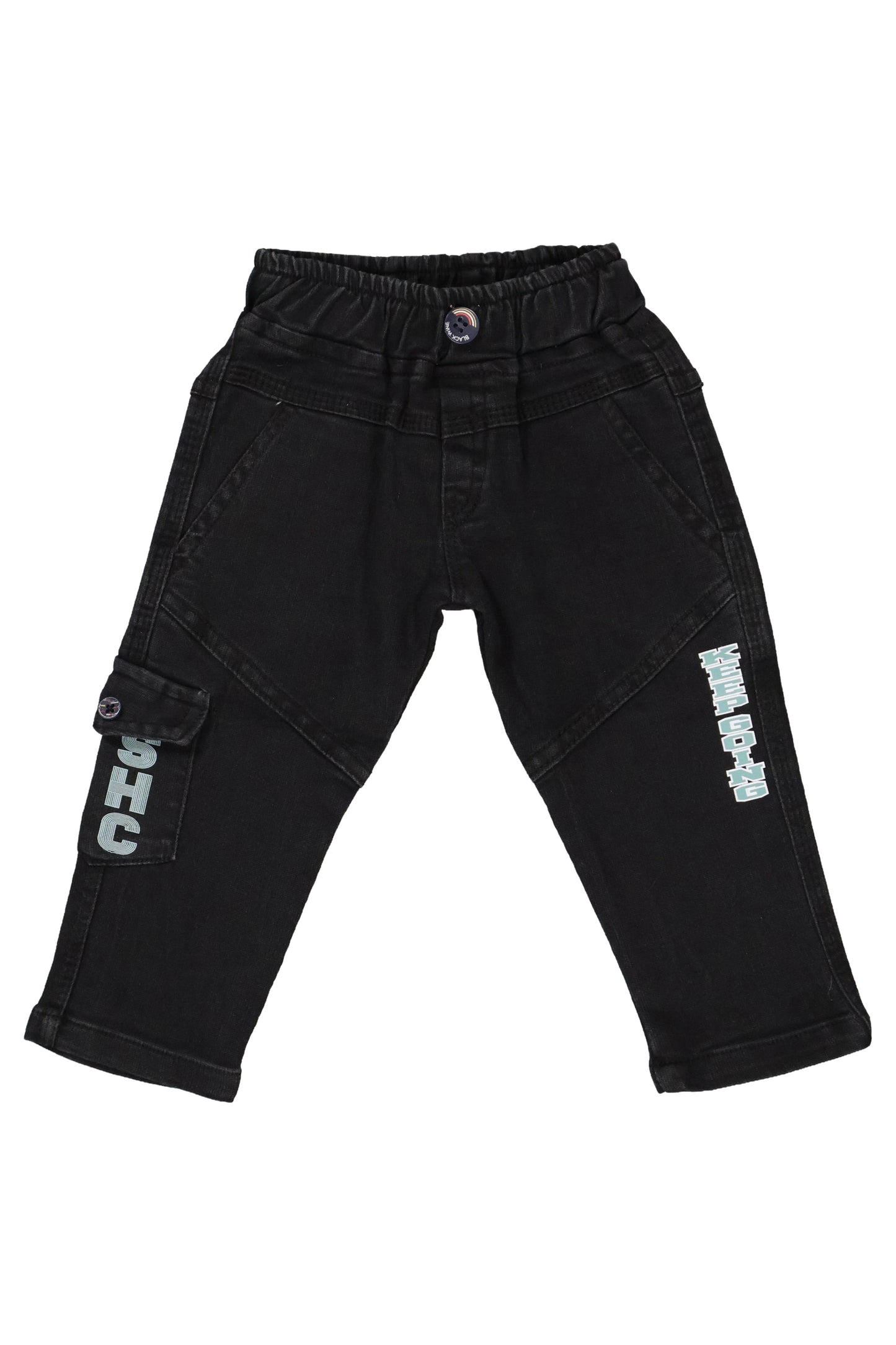 Fyst boys' two-piece clothing set featuring a grey typography print sweatshirt and matching black joggers.