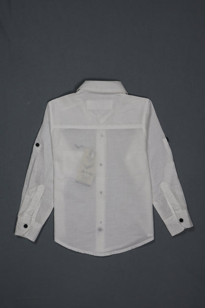 Fyst Cotton Classic Textured Full Sleeve Shirt for Boys - White - Fyst Fashion