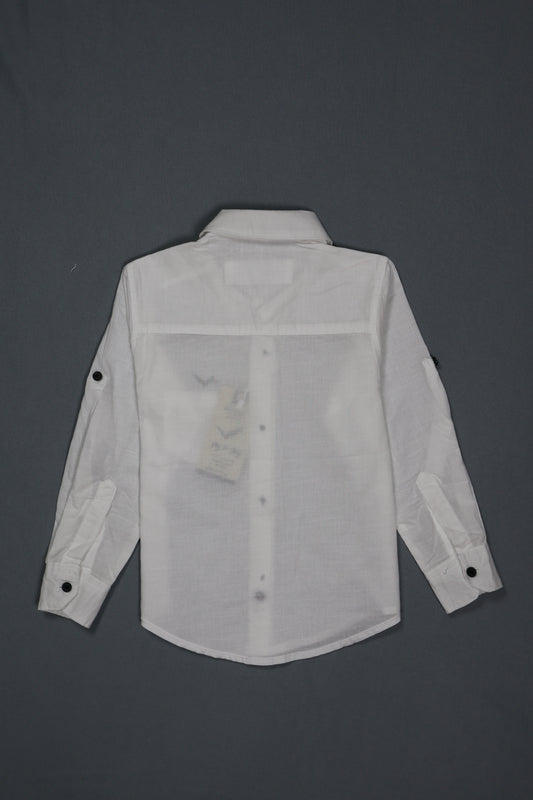 Fyst Cotton Classic Textured Full Sleeve Shirt for Boys - White - Fyst Fashion