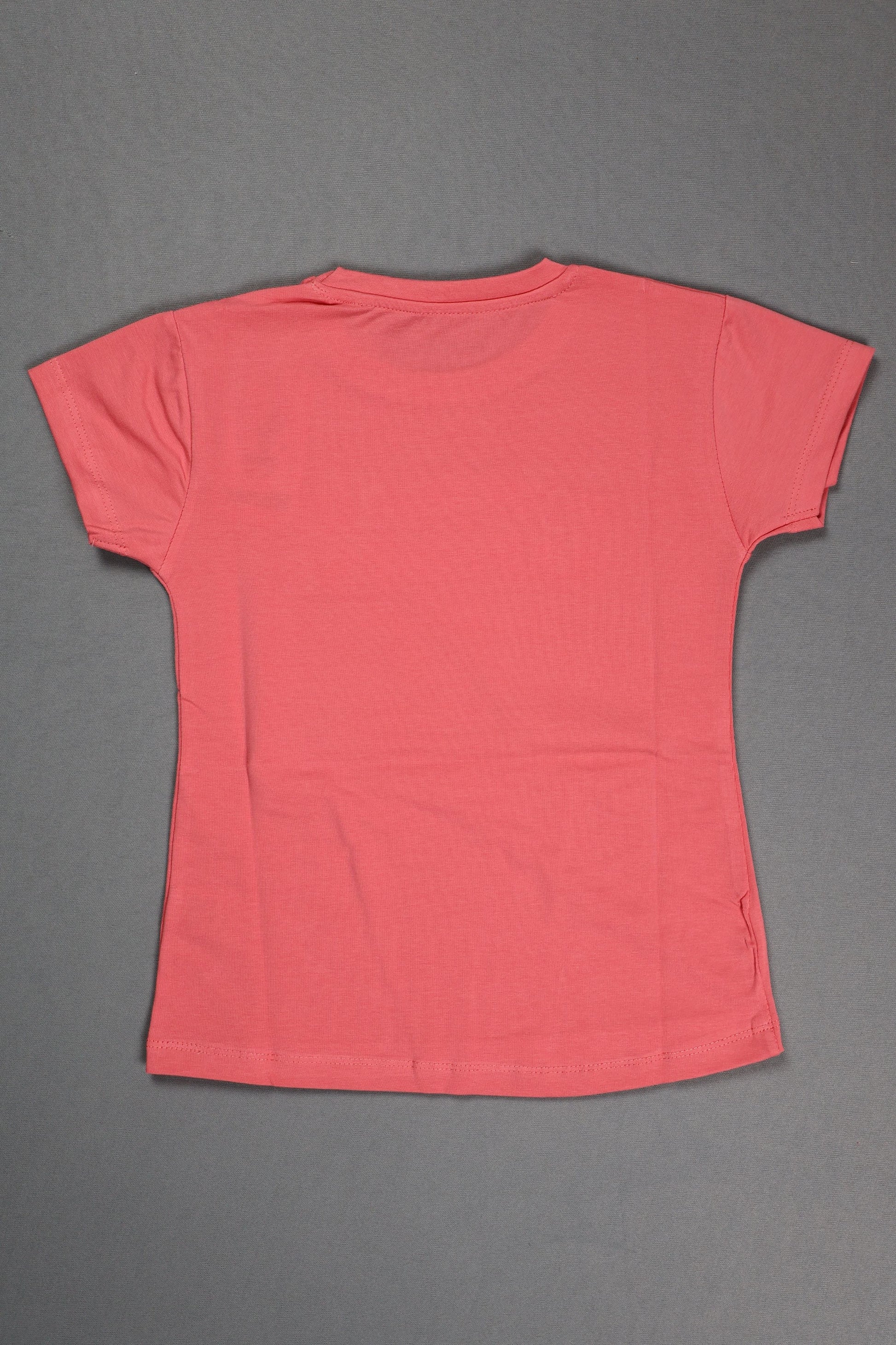 Fyst Cotton Knit "Powered By Happiness" Print T-Shirt for Girls - Pink - Fyst Fashion