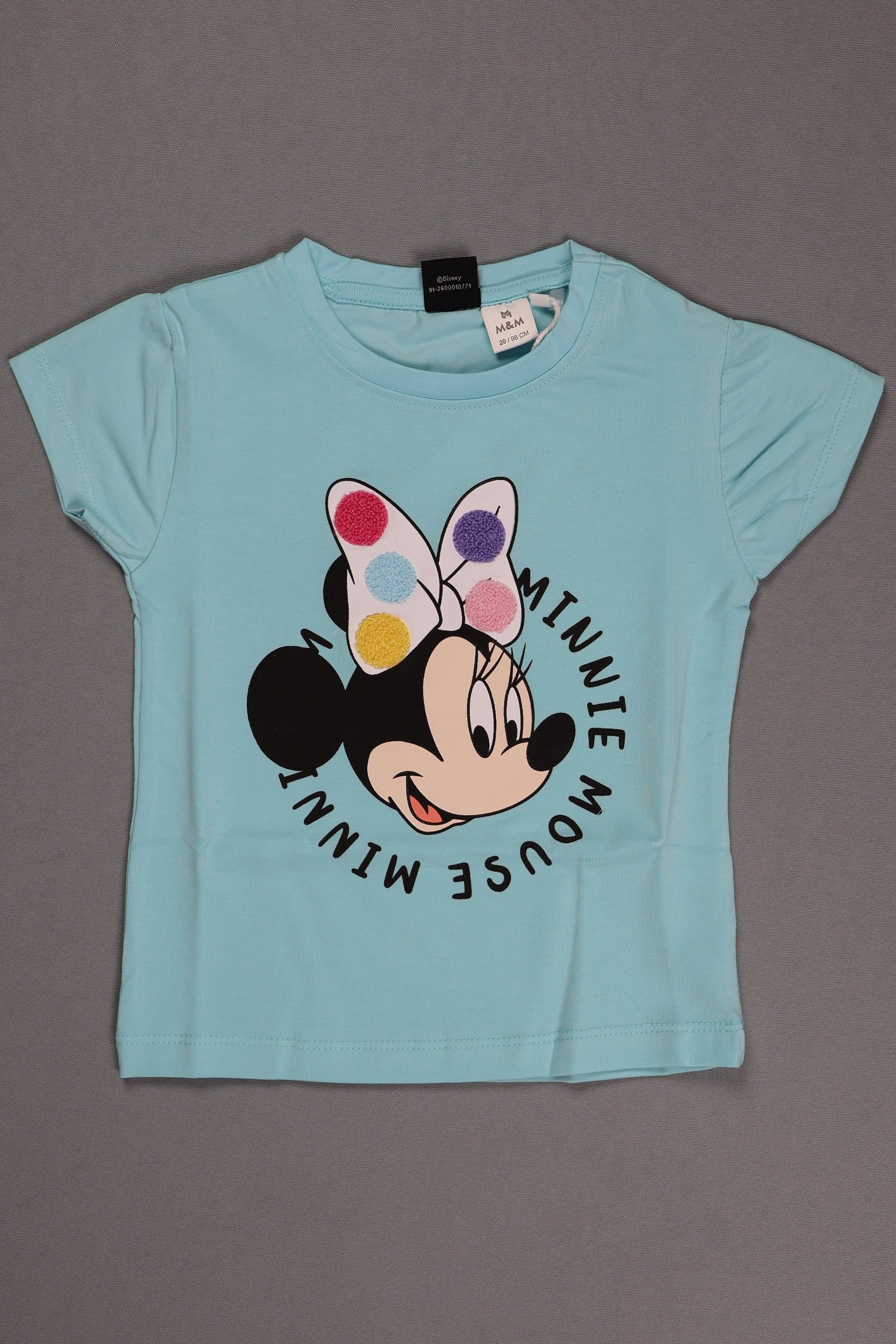 Fyst Cotton Knit Minnie Mouse Print T-Shirt for Girls - Blue - Fyst Fashion