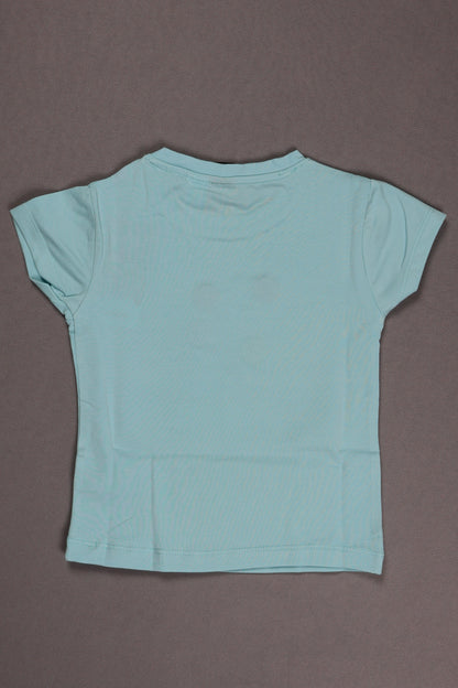 Fyst Cotton Knit Minnie Mouse Print T-Shirt for Girls - Blue - Fyst Fashion