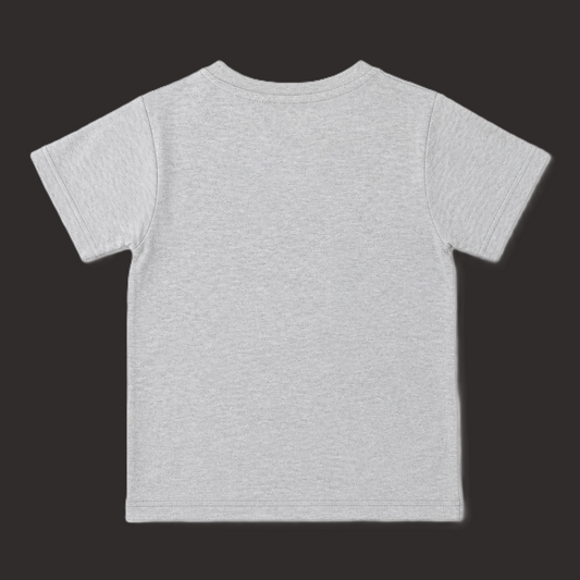 Fyst Boys Light Grey Melange "HAPPYME" Bear Graphic Cotton T-Shirt