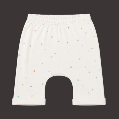 Fyst Unisex Baby Off-White Multi-Star Print T-Shirt and Diaper Pant Co-ord Set