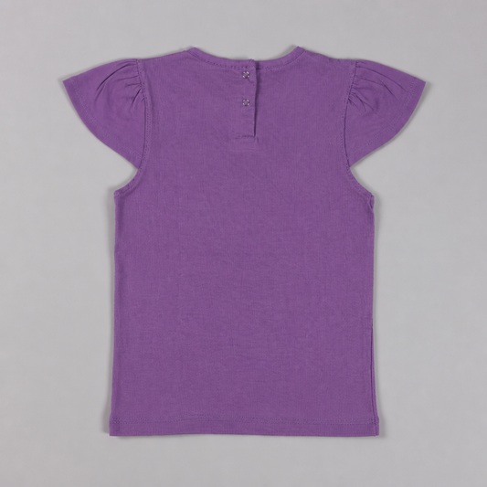 Fyst Girls Lavender Purple "You Are Beautiful" Butterfly Graphic Cotton Cap Sleeve T-Shirt