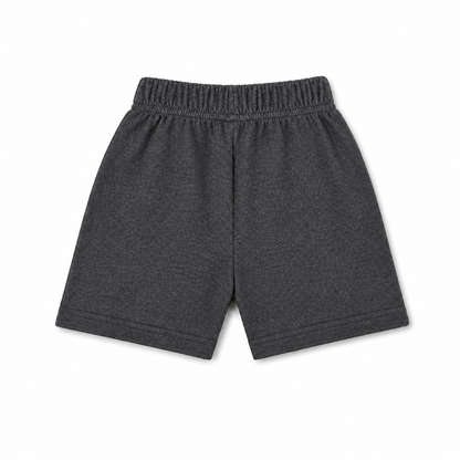 Fyst Boys Charcoal Grey Melange Skateboarding Dinosaur "Super Cool Dude" Cotton Shorts
