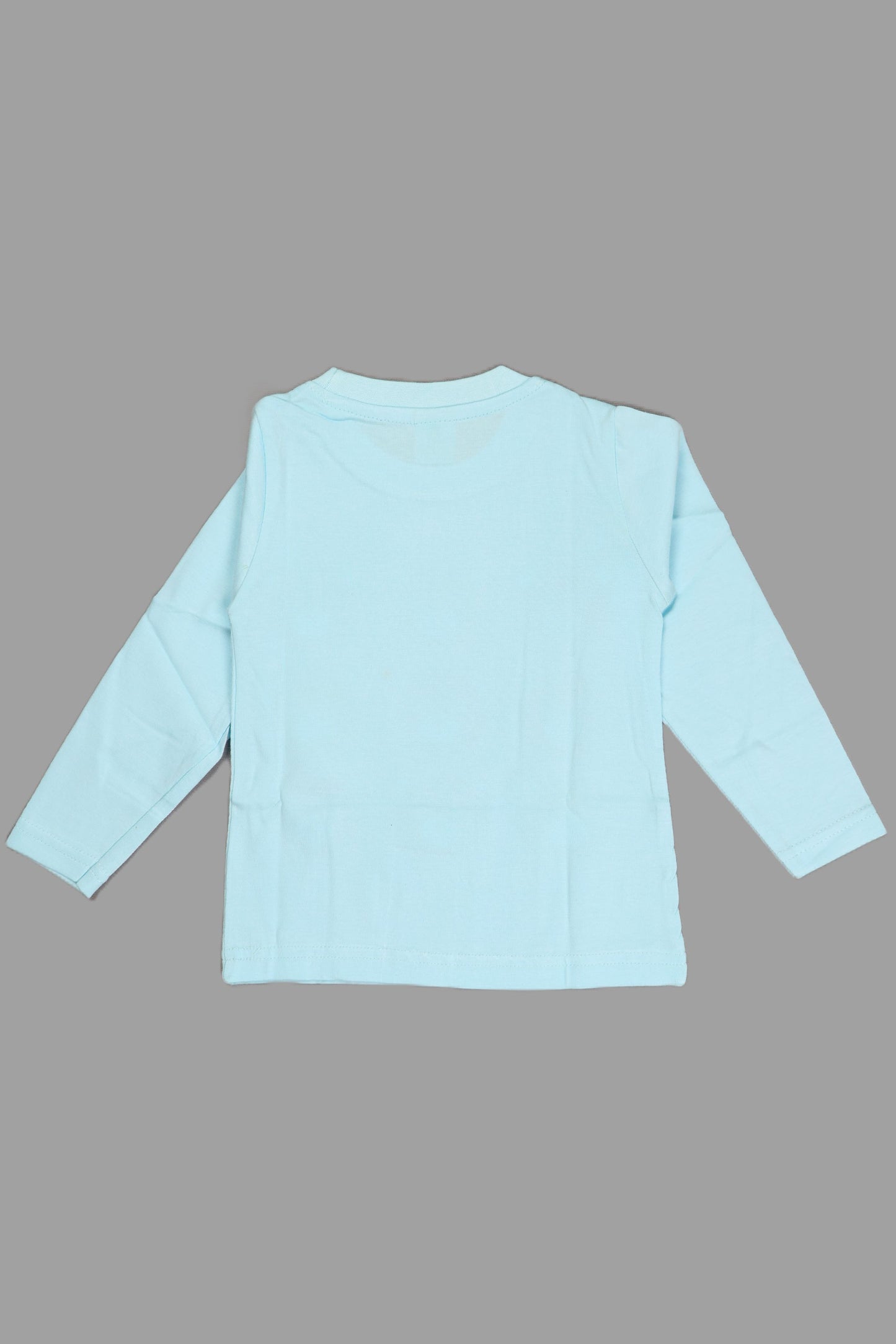 Light blue long-sleeve shirt on a gray background
