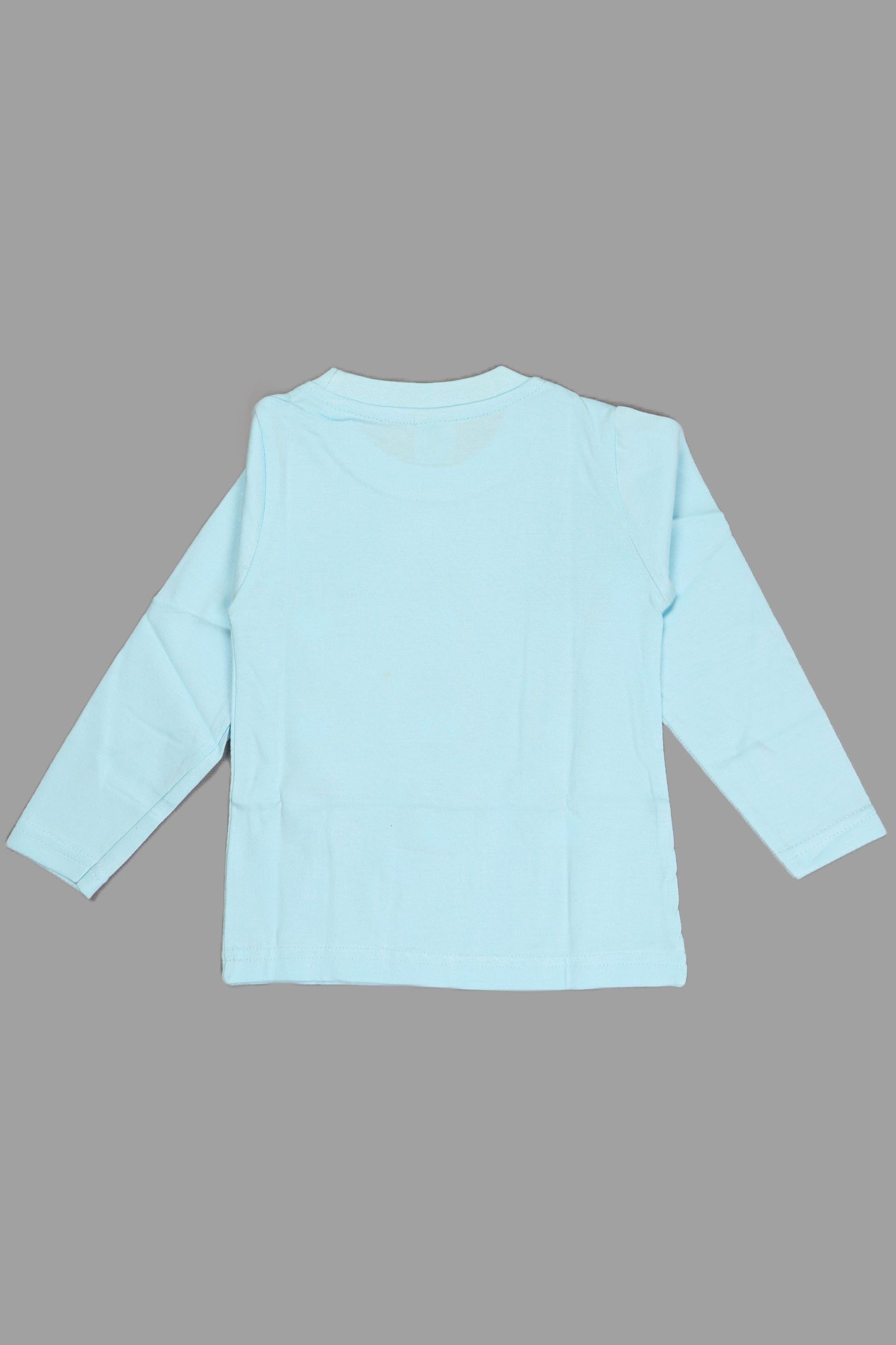 Light blue long-sleeve shirt on a gray background