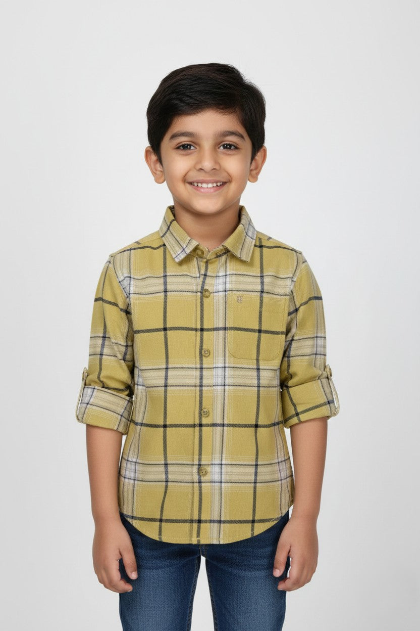 Fyst Premium Golden Harvest Smart Casual Shirt for Boys – Mustard Yellow - Fyst Fashion