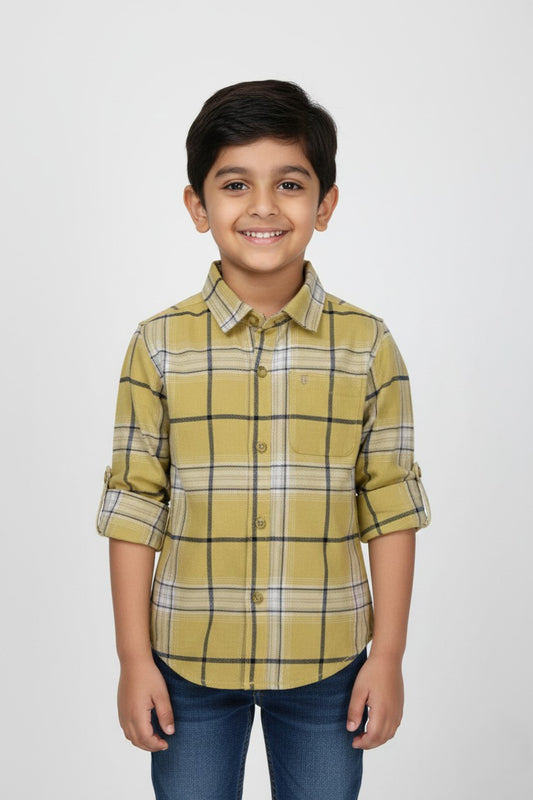 Fyst Premium Golden Harvest Smart Casual Shirt for Boys – Mustard Yellow - Fyst Fashion