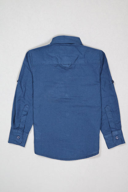 Fyst Solid Cotton Full Sleeve Shirt for Boys - Blue - Fyst Fashion