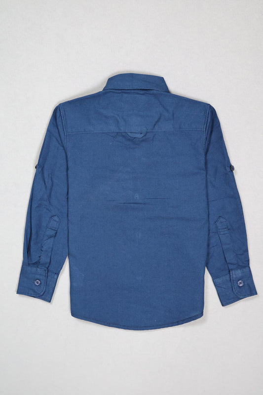 Fyst Solid Cotton Full Sleeve Shirt for Boys - Blue - Fyst Fashion