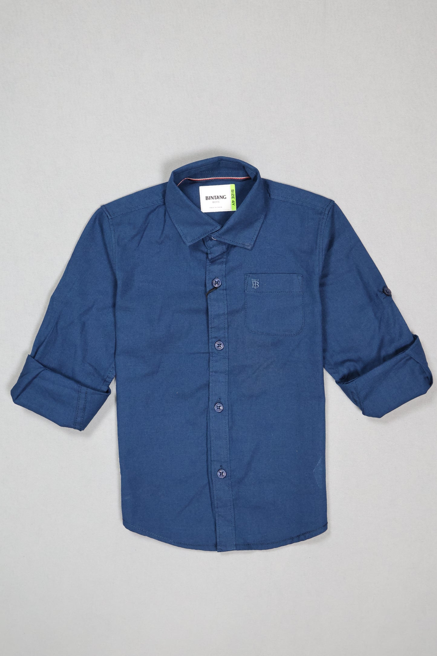 Fyst Solid Cotton Full Sleeve Shirt for Boys - Blue - Fyst Fashion