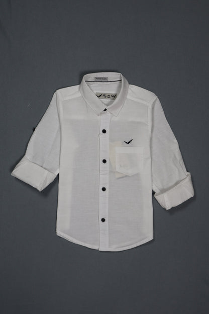White mesh shirt on a dark gray background