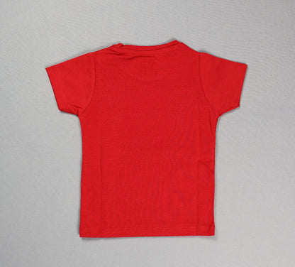 Red t-shirt on a gray background