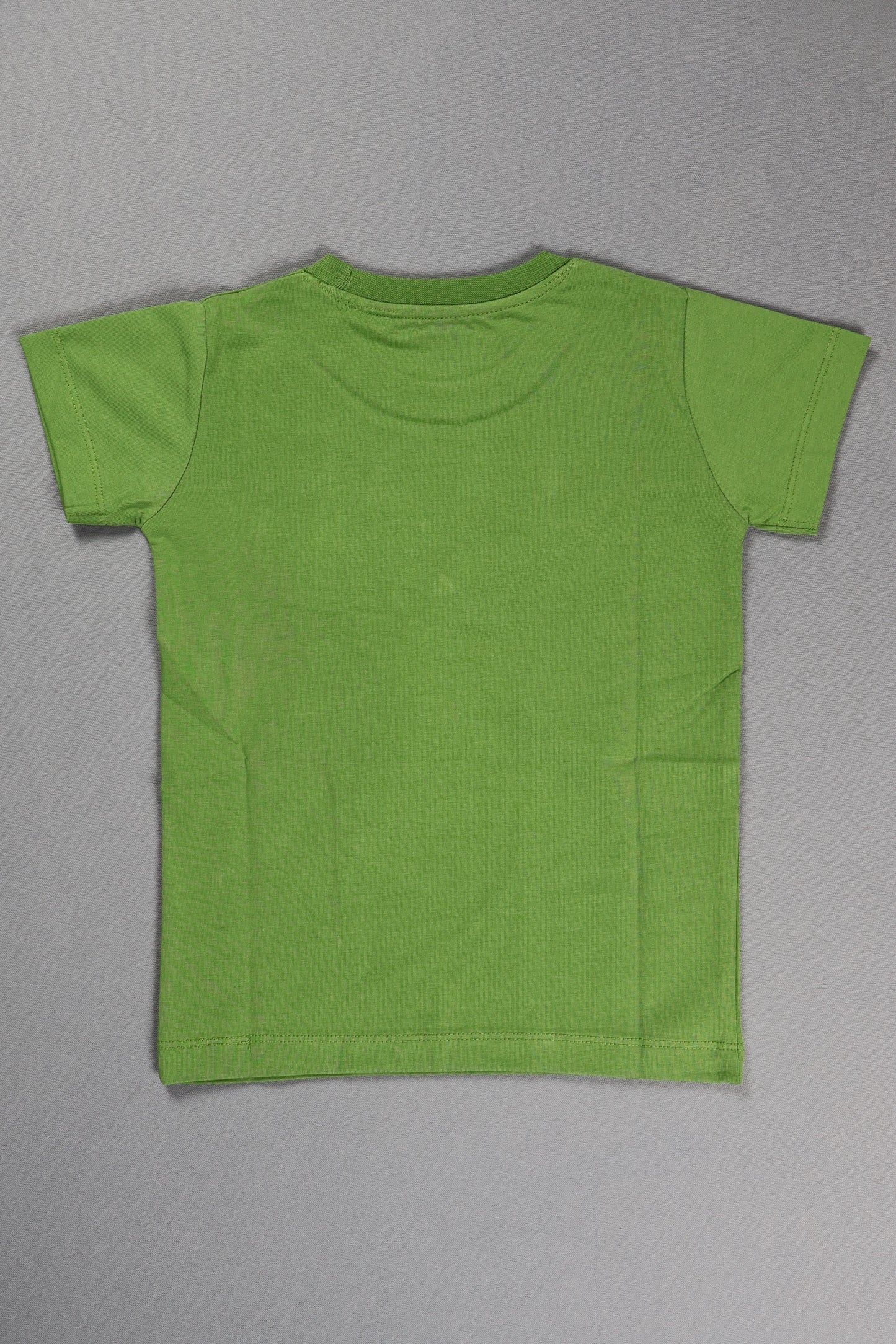 Green t-shirt on a gray background