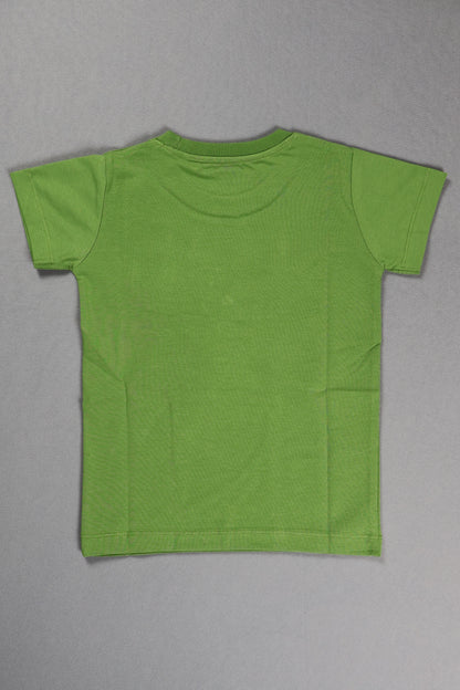 Green t-shirt on a gray background