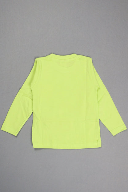 Neon green long-sleeve shirt on a gray background