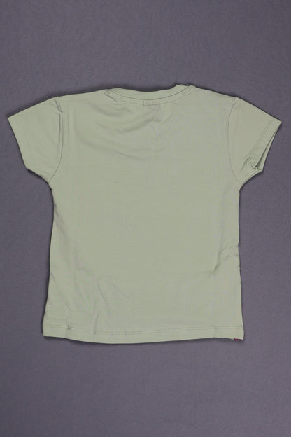 Fyst Cotton Knit Daisy Duck Print T-Shirt for Girls - Light Green - Fyst Fashion
