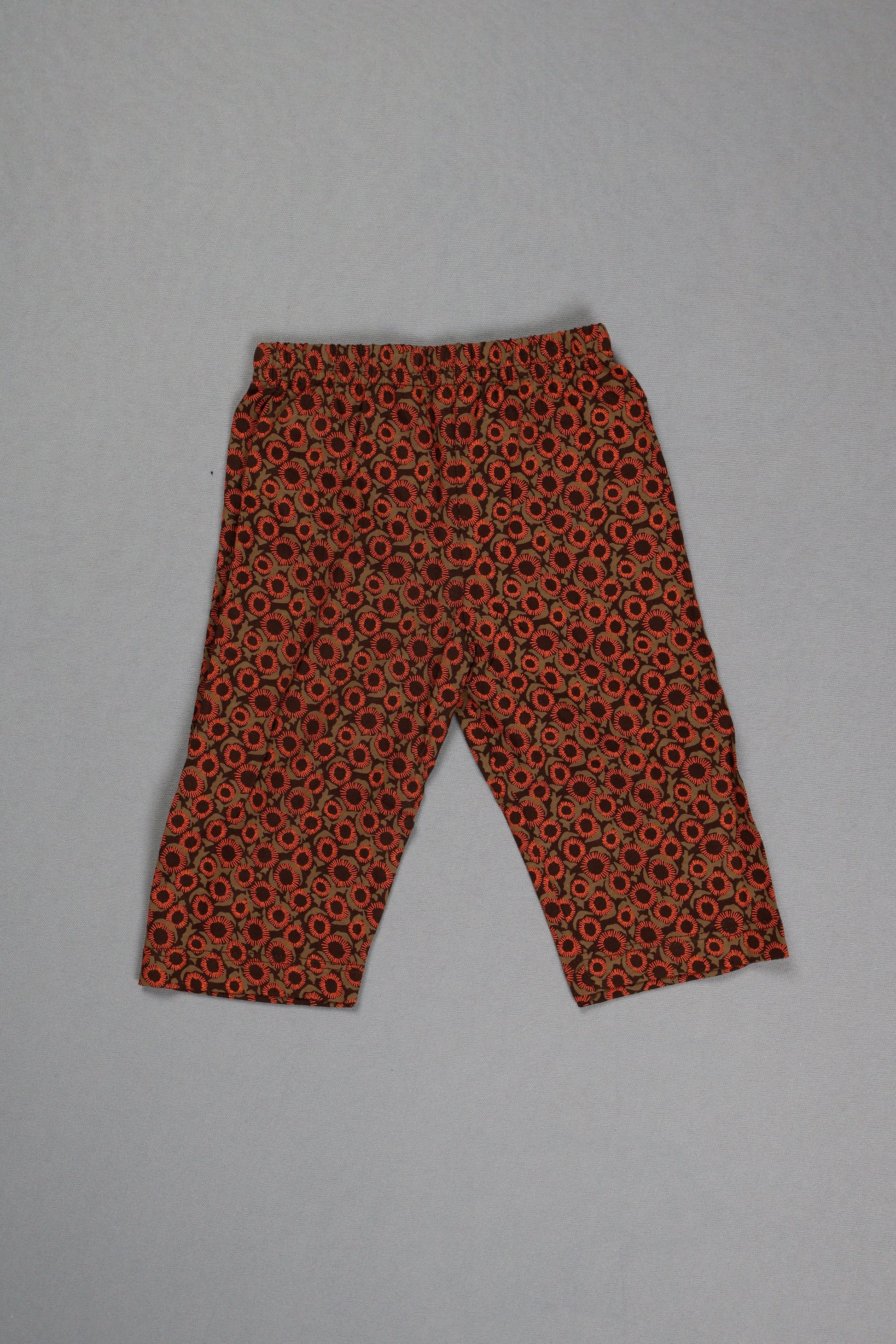 Brown fabric with a pattern on a gray background
