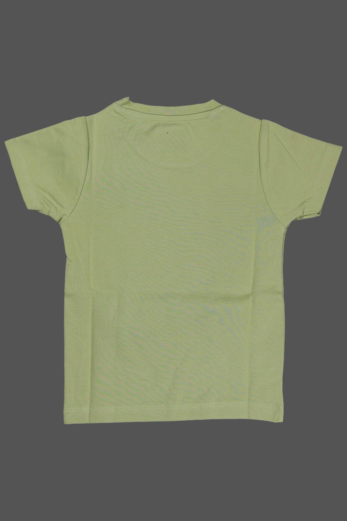 Green t-shirt on a gray background