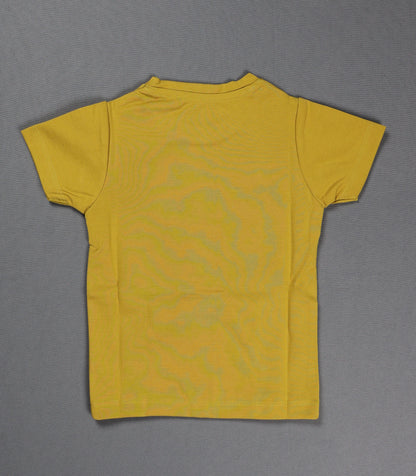 Fyst Cotton Knit Graphic Print T-Shirt for Boys - Mustard Yellow - Fyst Fashion