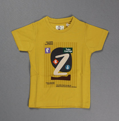 Fyst Cotton Knit Graphic Print T-Shirt for Boys - Mustard Yellow - Fyst Fashion