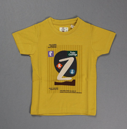 Fyst Cotton Knit Graphic Print T-Shirt for Boys - Mustard Yellow - Fyst Fashion