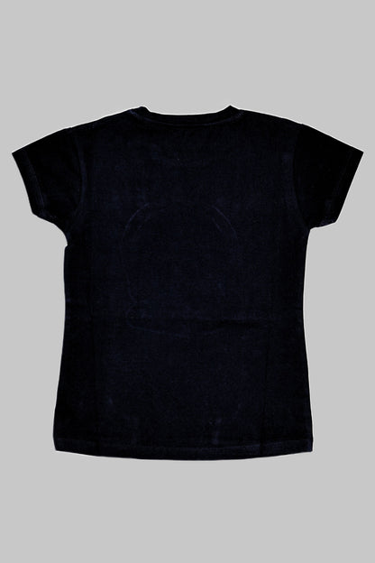 Fyst Cotton Knit "Love Is All Around" Headphones Print T-Shirt for Girls - Navy Blue - Fyst Fashion
