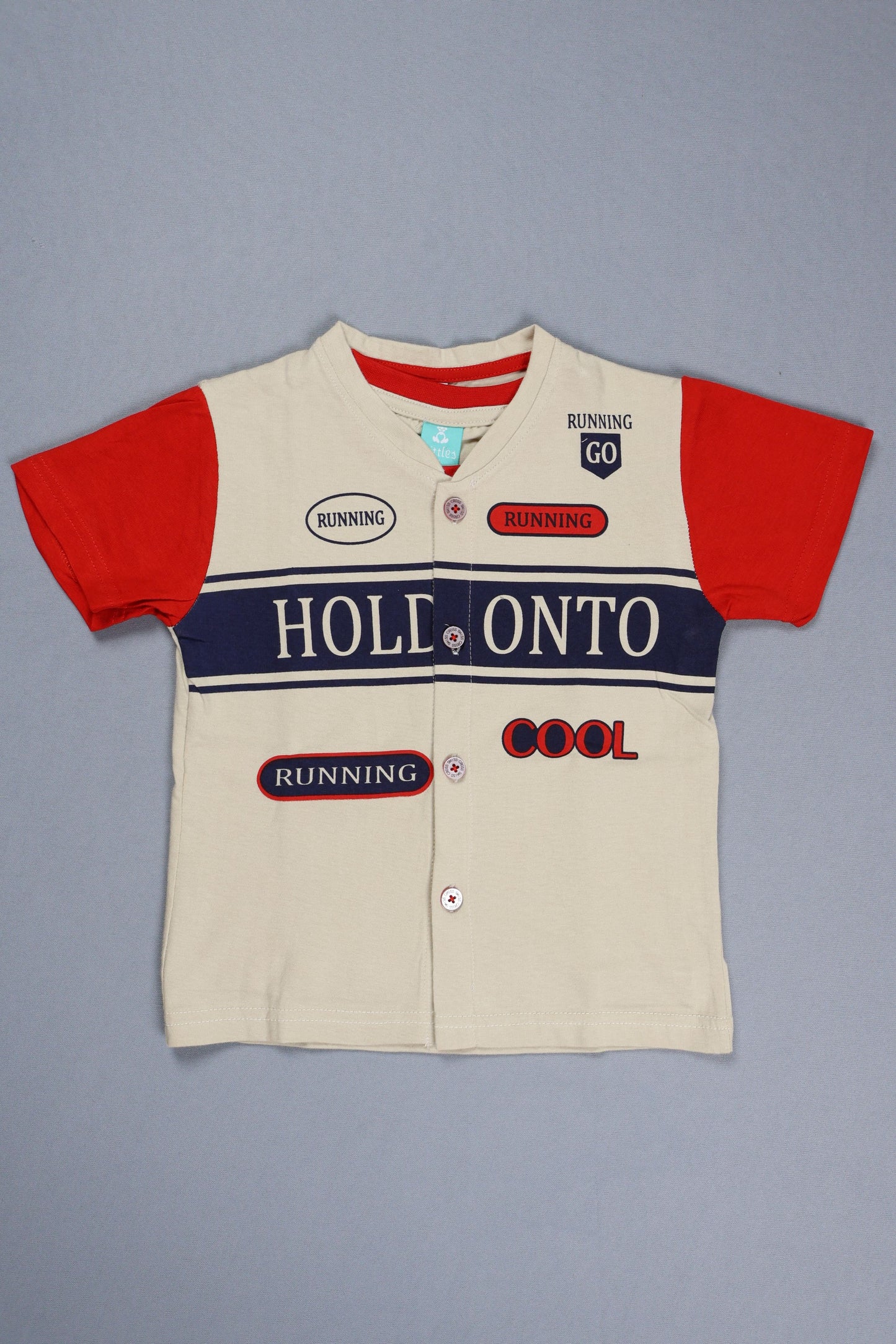 Vintage racing suit with visible branding on a gray background