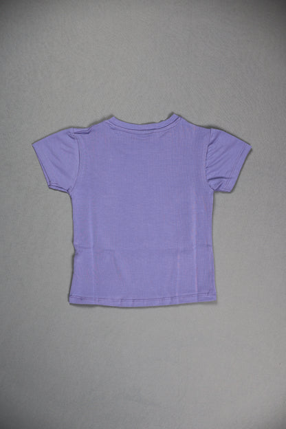 Fyst Cotton Knit Stitch & Angel Dance Party Print T-Shirt for Girls - Purple - Fyst Fashion