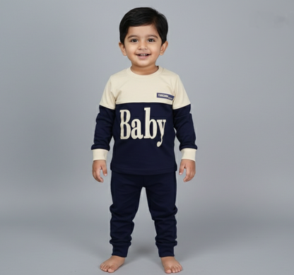 Fyst Cotton Knit Tracksuit Set for Boys - Grey & Blue - Fyst Fashion