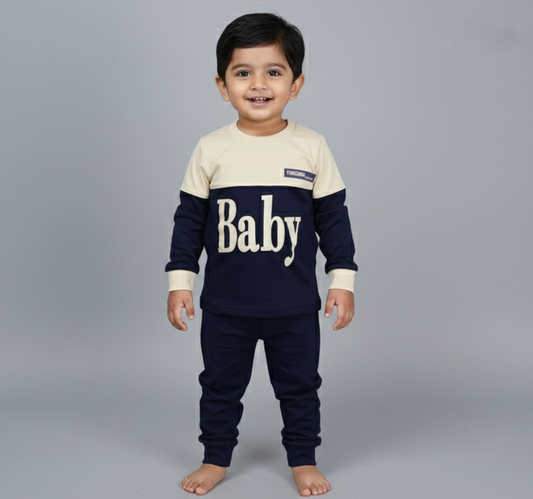 Fyst Cotton Knit Tracksuit Set for Boys - Grey & Blue - Fyst Fashion