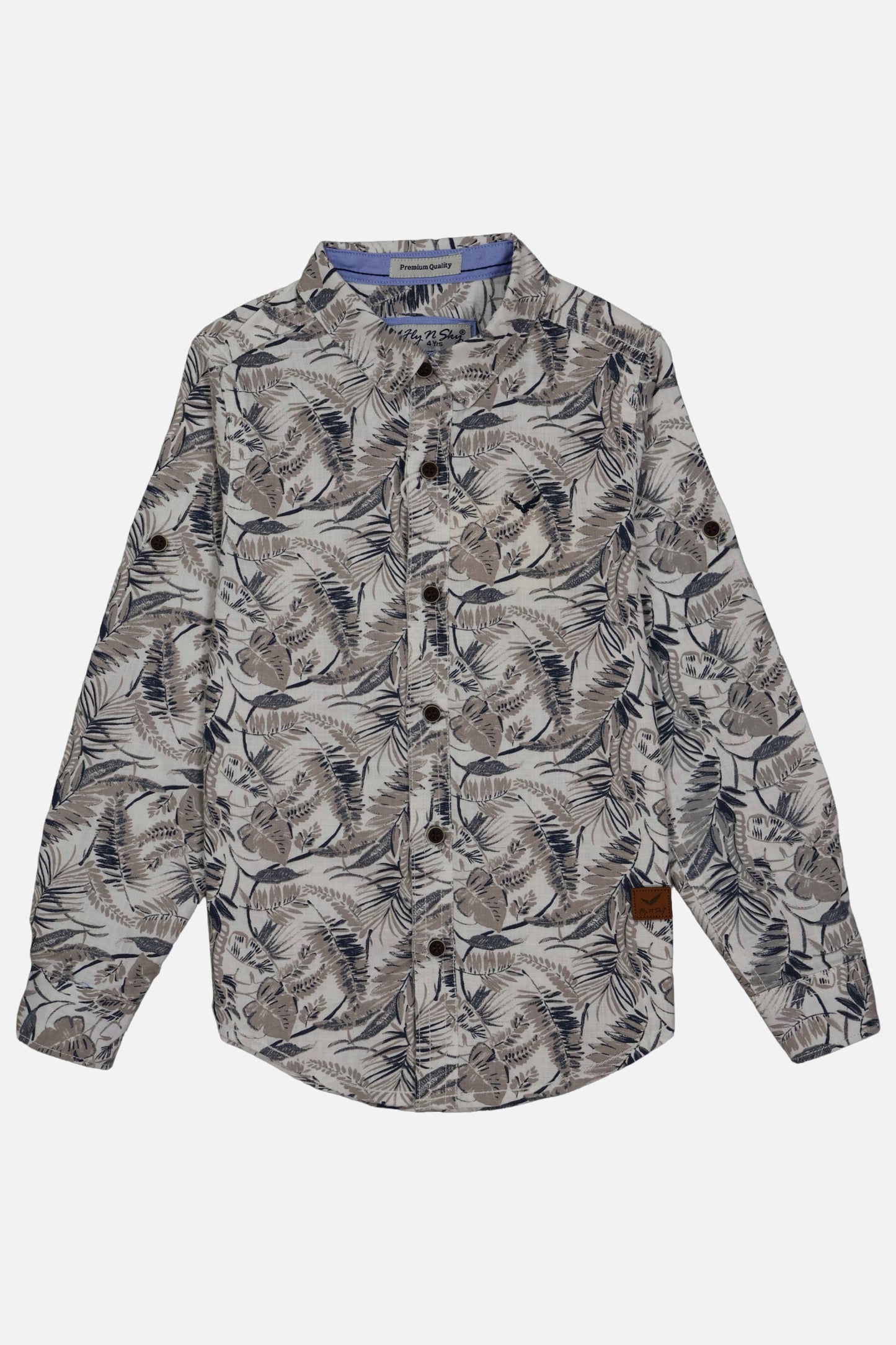 Floral patterned shirt on a white background