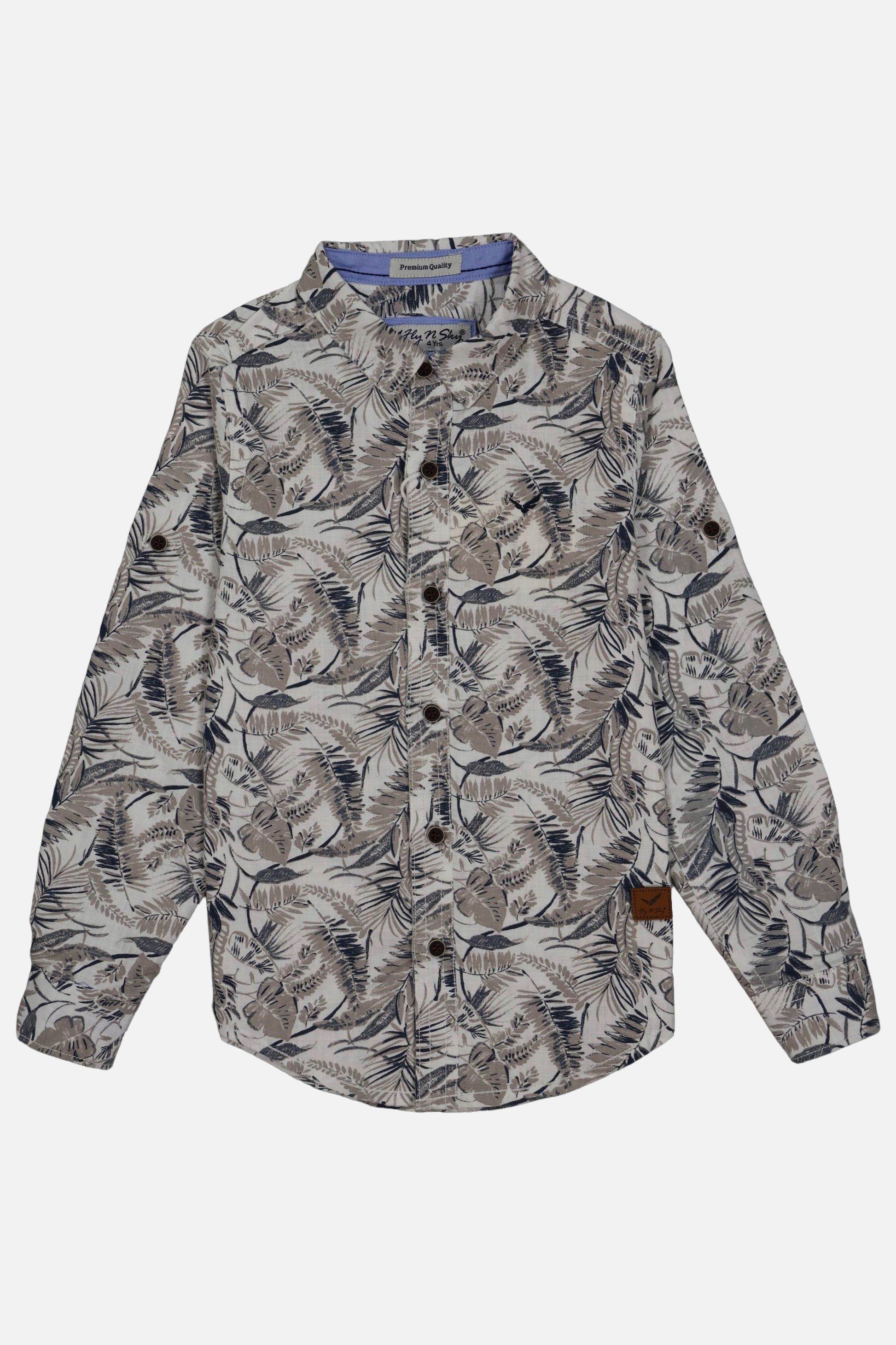 Floral patterned shirt on a white background