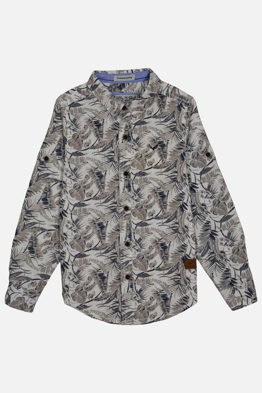 Floral patterned shirt on a white background