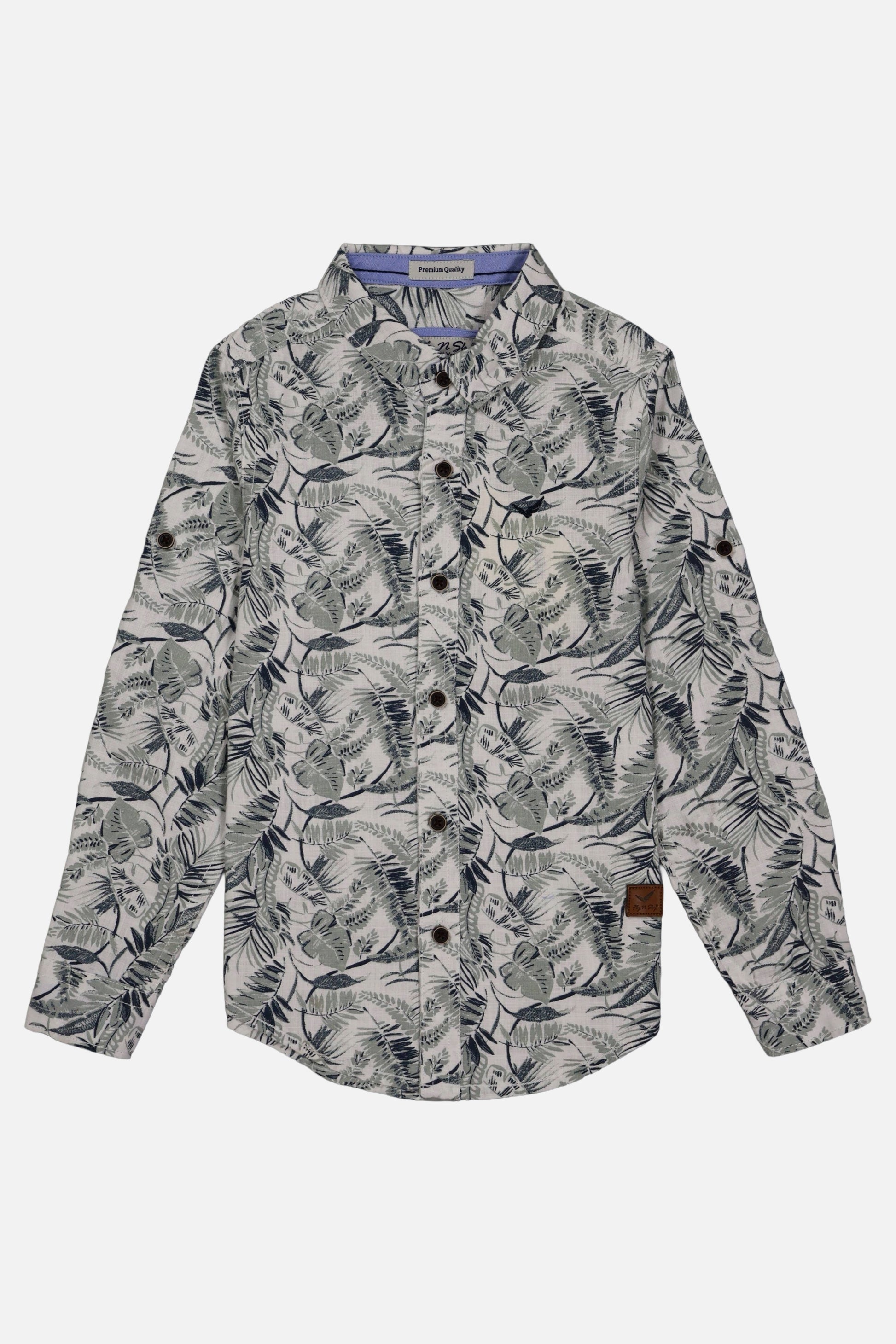 Floral patterned shirt on a white background