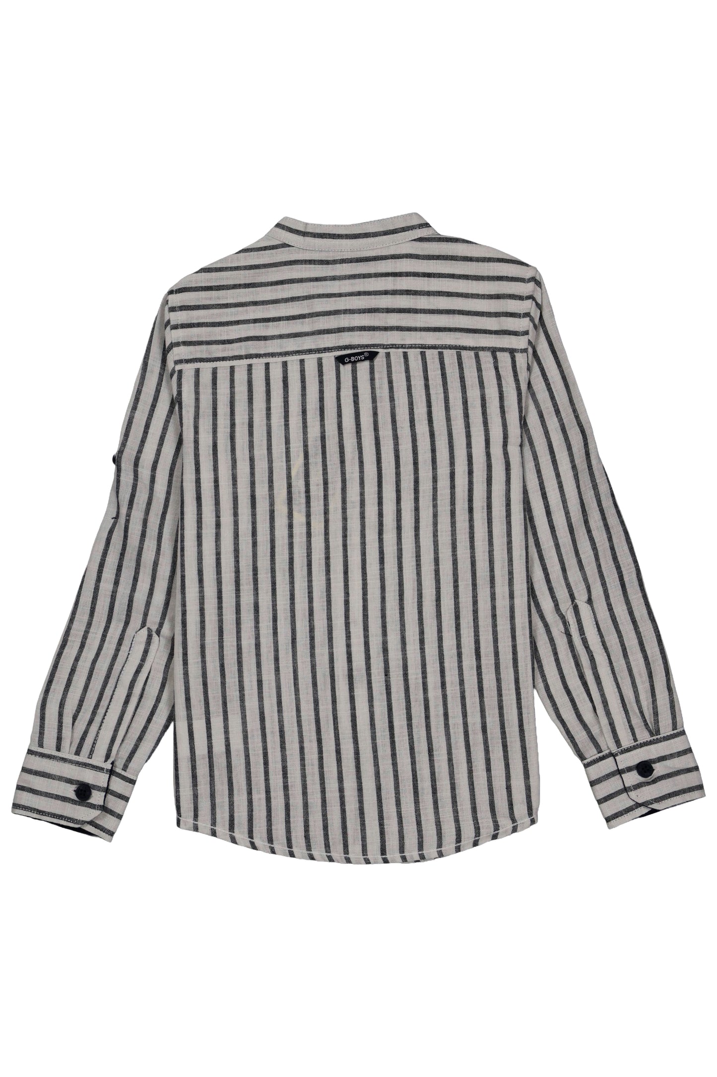 Black and white striped shirt on a white background