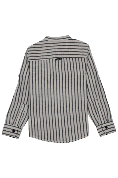 Black and white striped shirt on a white background