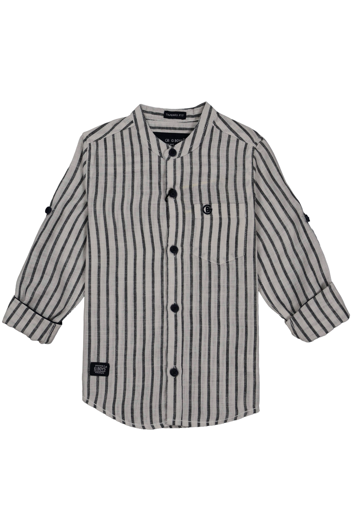 Black and white striped shirt on a white background