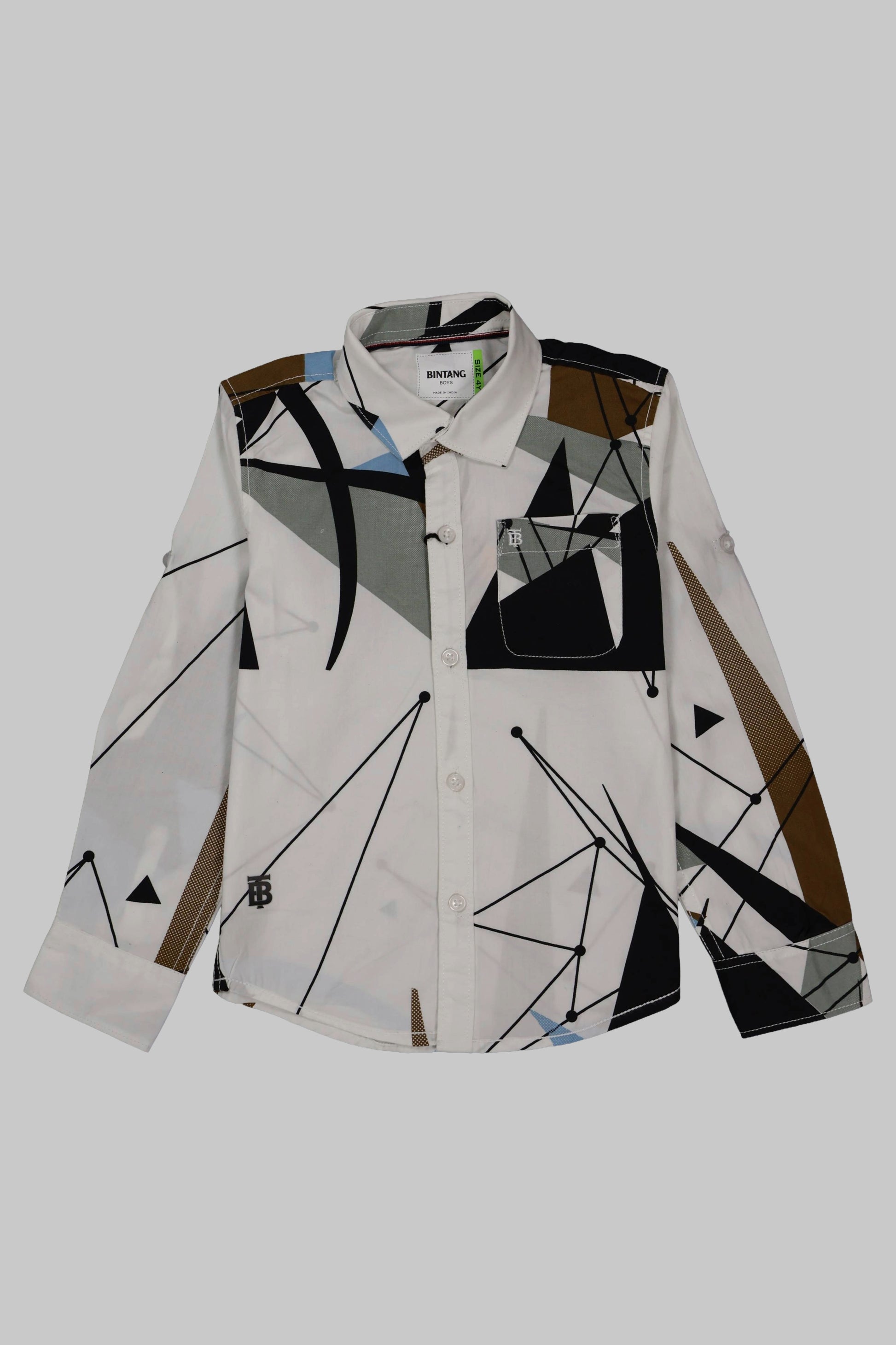 Abstract patterned shirt on a white background