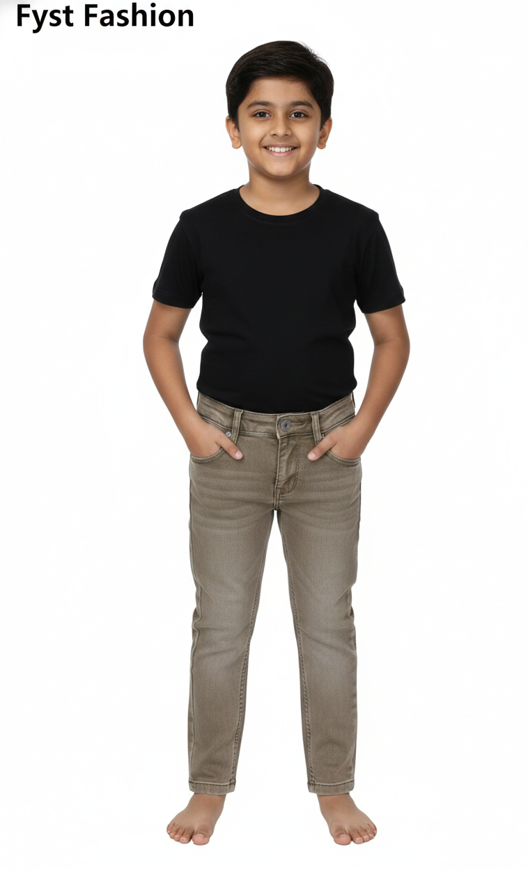 Fyst Premium Denim Smart Casual Jeans for Boys - Beige - Fyst Fashion