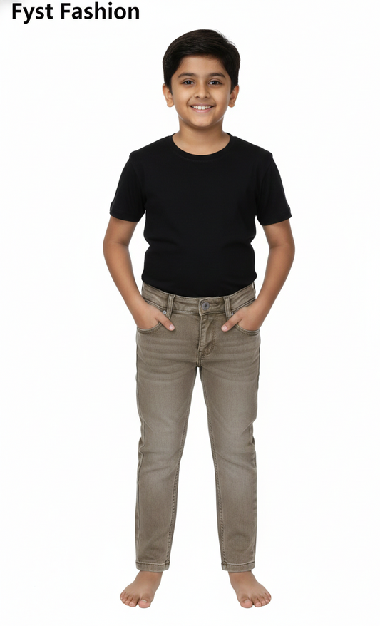 Fyst Premium Denim Smart Casual Jeans for Boys - Beige - Fyst Fashion