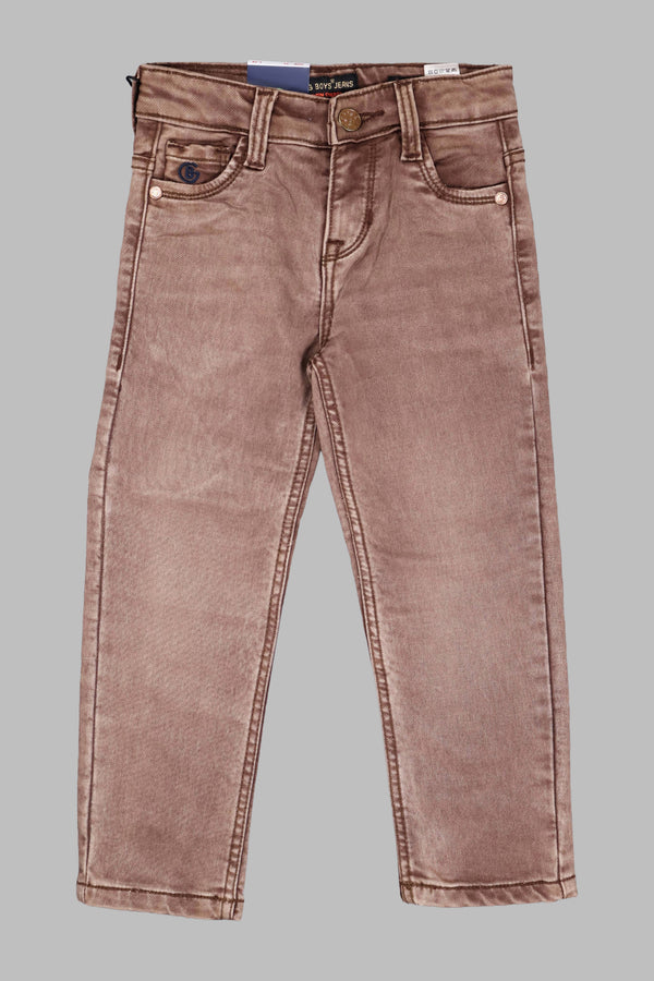 Fyst Premium Denim Smart Casual Jeans for Boys - Light Brown